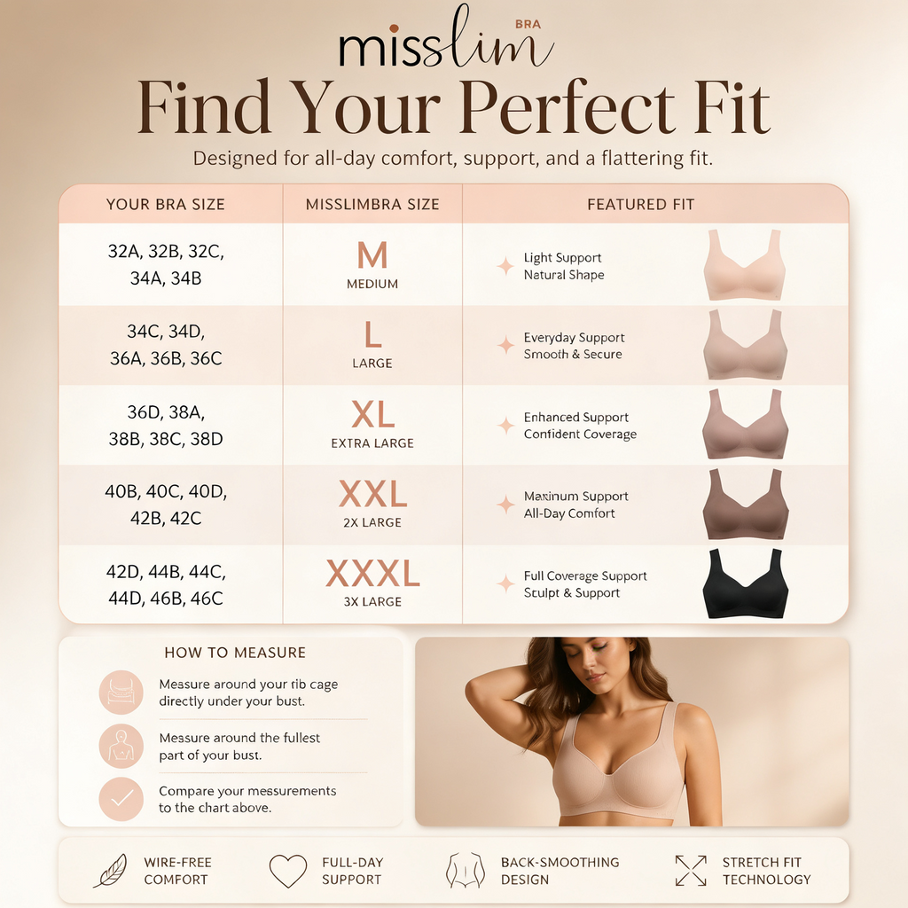 MisSlim Bra - Wireless Comfort Bra (Back-Smoothing Fit)